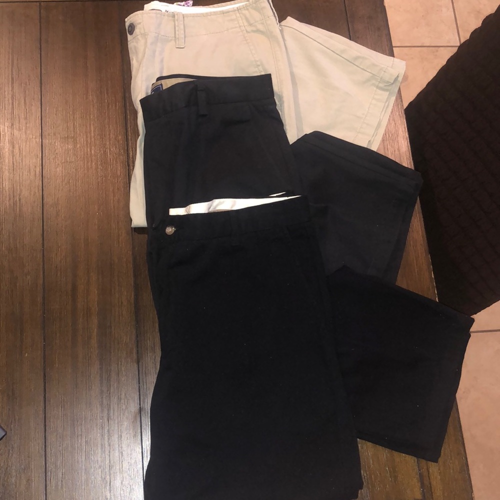 3 Uniform Pants for Teen Boys (Tan,Black,NavyBlue) Old Navy, Dockers,Steve&Barry
